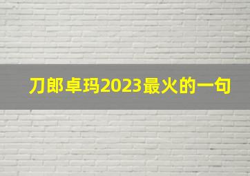 刀郎卓玛2023最火的一句