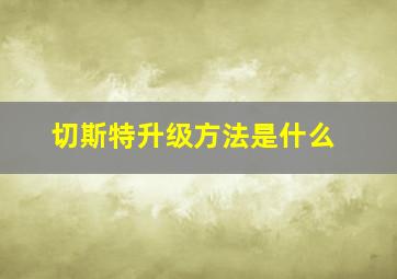 切斯特升级方法是什么