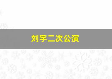 刘宇二次公演