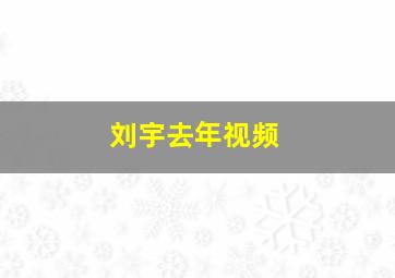 刘宇去年视频