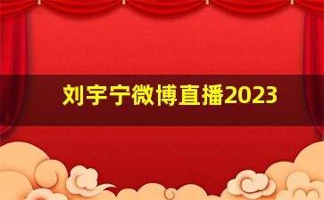 刘宇宁微博直播2023