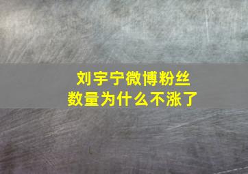 刘宇宁微博粉丝数量为什么不涨了