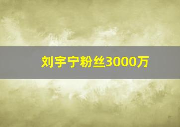 刘宇宁粉丝3000万