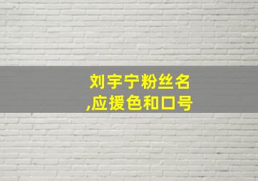 刘宇宁粉丝名,应援色和口号