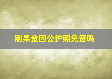 刚果金因公护照免签吗