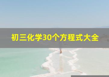 初三化学30个方程式大全