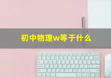 初中物理w等于什么