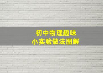 初中物理趣味小实验做法图解