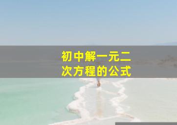 初中解一元二次方程的公式