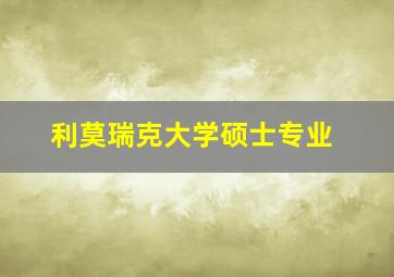 利莫瑞克大学硕士专业