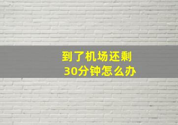 到了机场还剩30分钟怎么办