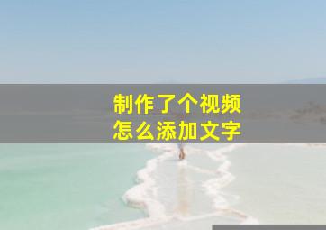 制作了个视频怎么添加文字