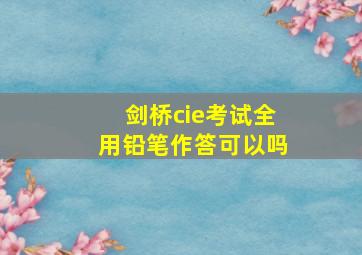 剑桥cie考试全用铅笔作答可以吗