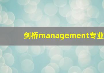 剑桥management专业