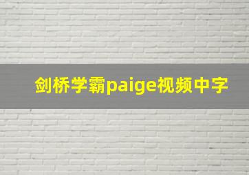 剑桥学霸paige视频中字