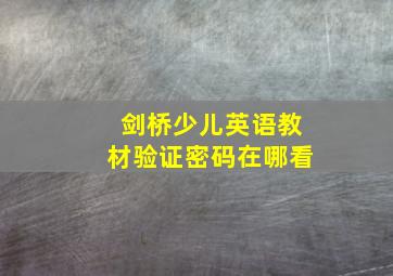 剑桥少儿英语教材验证密码在哪看