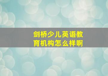 剑桥少儿英语教育机构怎么样啊