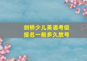 剑桥少儿英语考级报名一般多久放号