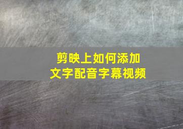 剪映上如何添加文字配音字幕视频