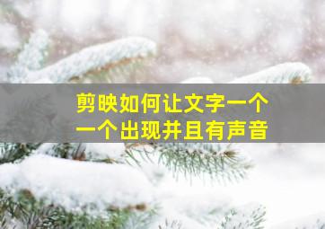 剪映如何让文字一个一个出现并且有声音