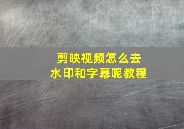 剪映视频怎么去水印和字幕呢教程