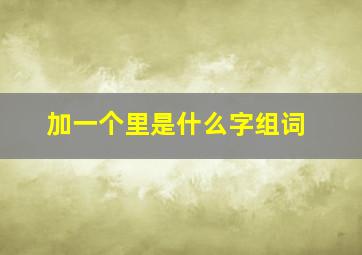 加一个里是什么字组词