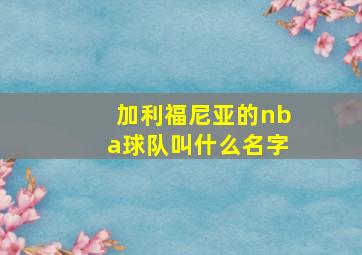 加利福尼亚的nba球队叫什么名字