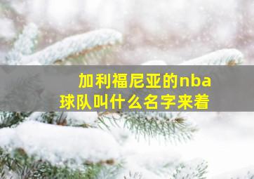 加利福尼亚的nba球队叫什么名字来着