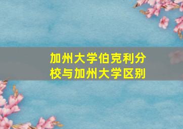 加州大学伯克利分校与加州大学区别