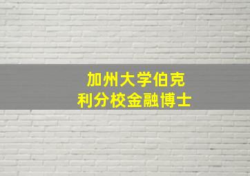 加州大学伯克利分校金融博士