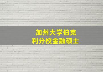 加州大学伯克利分校金融硕士