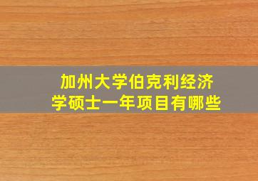 加州大学伯克利经济学硕士一年项目有哪些