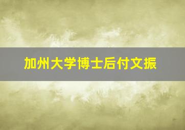 加州大学博士后付文振