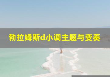 勃拉姆斯d小调主题与变奏