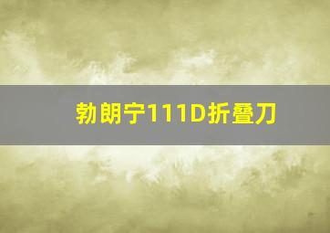 勃朗宁111D折叠刀