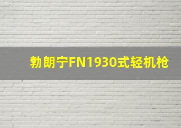 勃朗宁FN1930式轻机枪