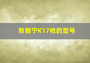 勃朗宁K17枪的型号