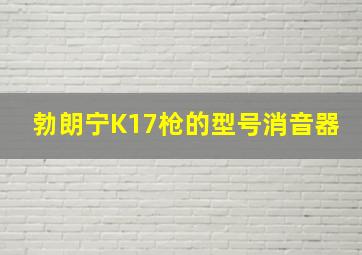 勃朗宁K17枪的型号消音器