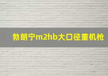 勃朗宁m2hb大口径重机枪