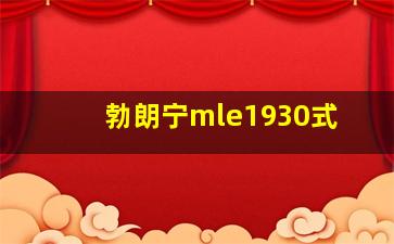 勃朗宁mle1930式