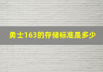 勇士163的存储标准是多少