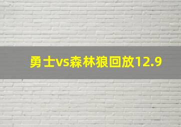 勇士vs森林狼回放12.9