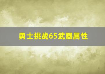 勇士挑战65武器属性