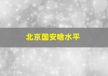 北京国安啥水平