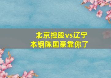 北京控股vs辽宁本钢陈国豪靠你了