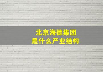 北京海德集团是什么产业结构