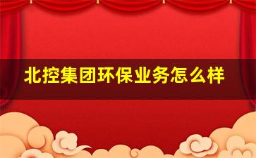 北控集团环保业务怎么样