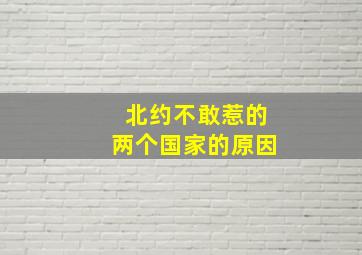 北约不敢惹的两个国家的原因