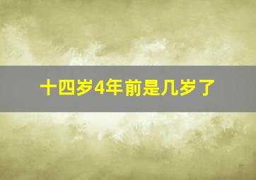 十四岁4年前是几岁了