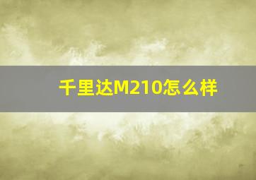 千里达M210怎么样